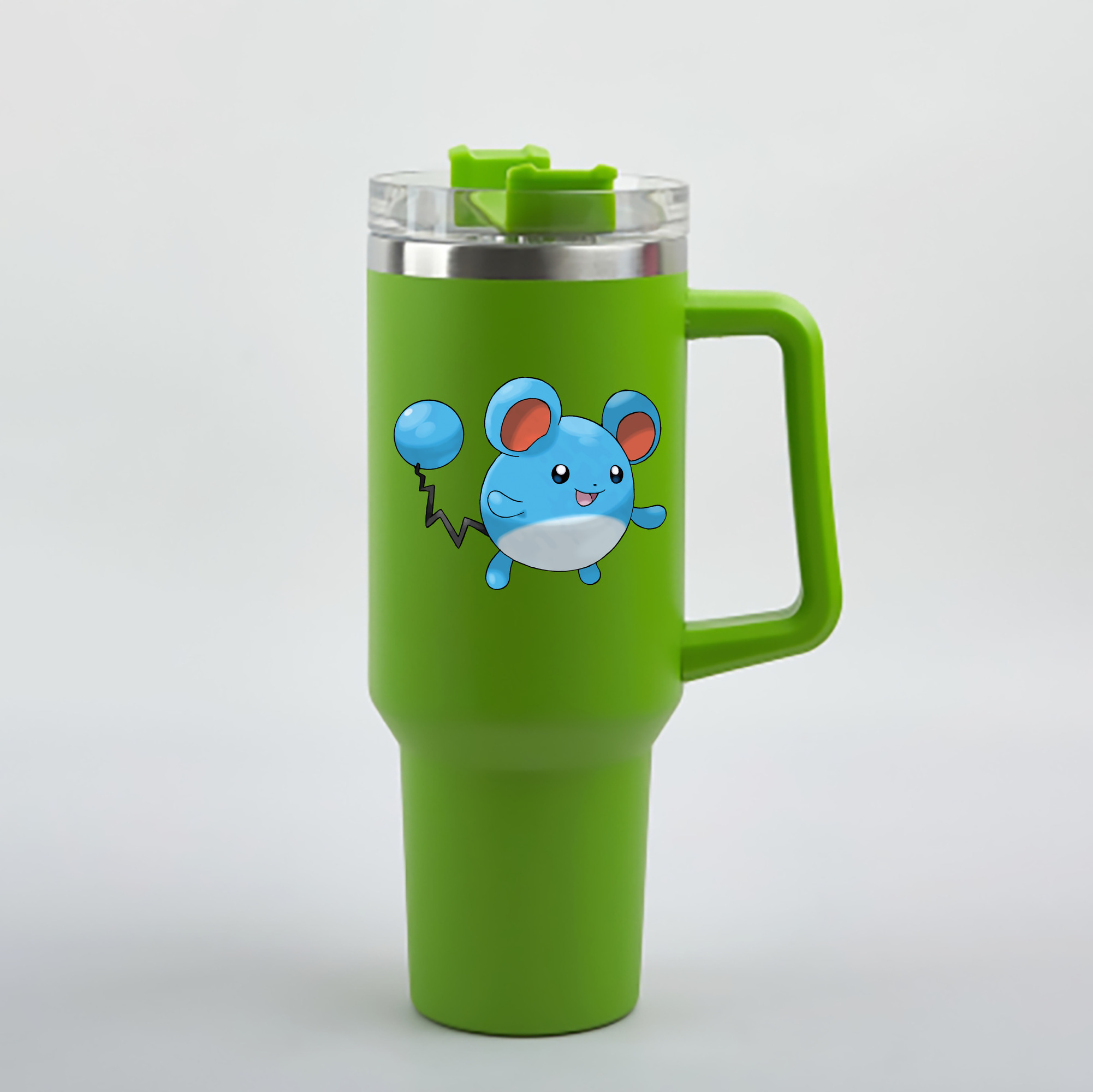 （画像用） ポケットモンスター Pokémon 1200mL車用タンブラー - クリスタルステッカー（プラスチックストロー付き）